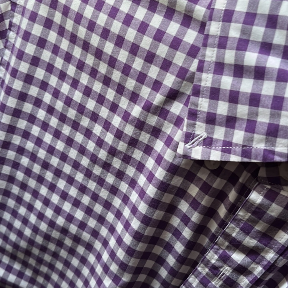 J.Crew Purple Gingham Button Down Medium Slim - image 2